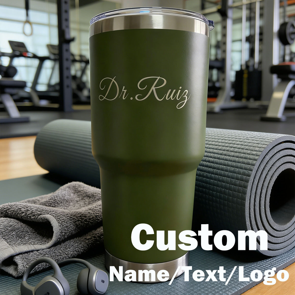 Aquatic Gym - Personalisierter 30 oz Vakuumisolierter Edelstahl-Becher mit