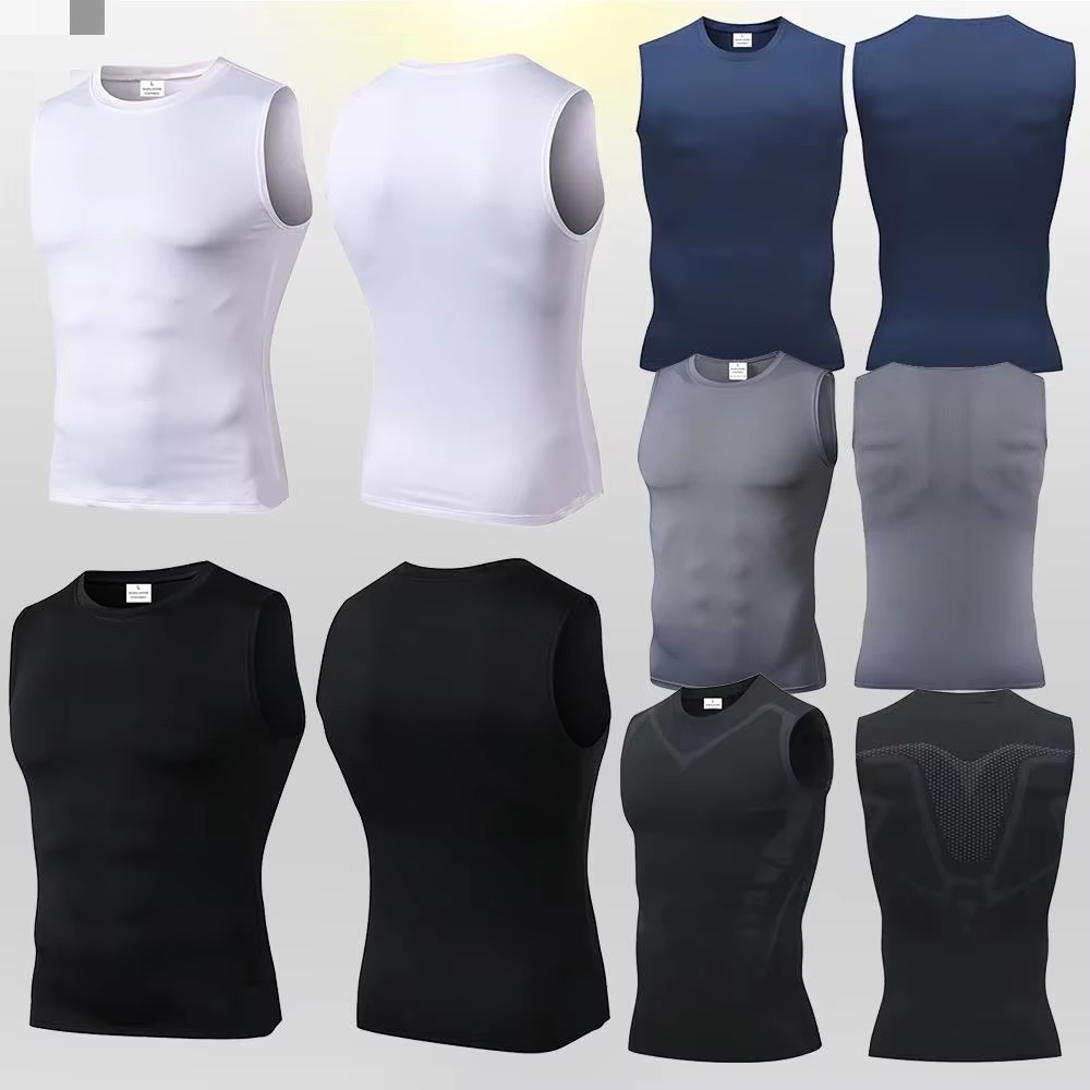 Aquatic Gym - Kompressions-Tanktop Herren Gym-Shirt Ärmellos Schnelltrocknend Bedruckt